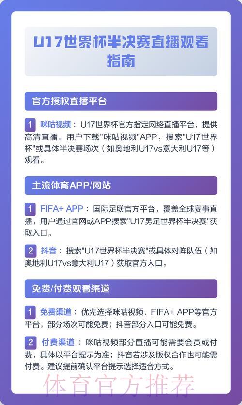 世界杯赛事免费直播观看渠道全攻略 世界杯赛事免费直播观看渠道全攻略